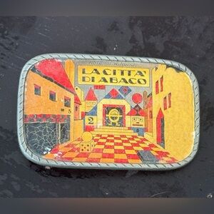 La Città Di Tabaco Decorative Pewter Novelty Belt Buckle - Yellow & Red